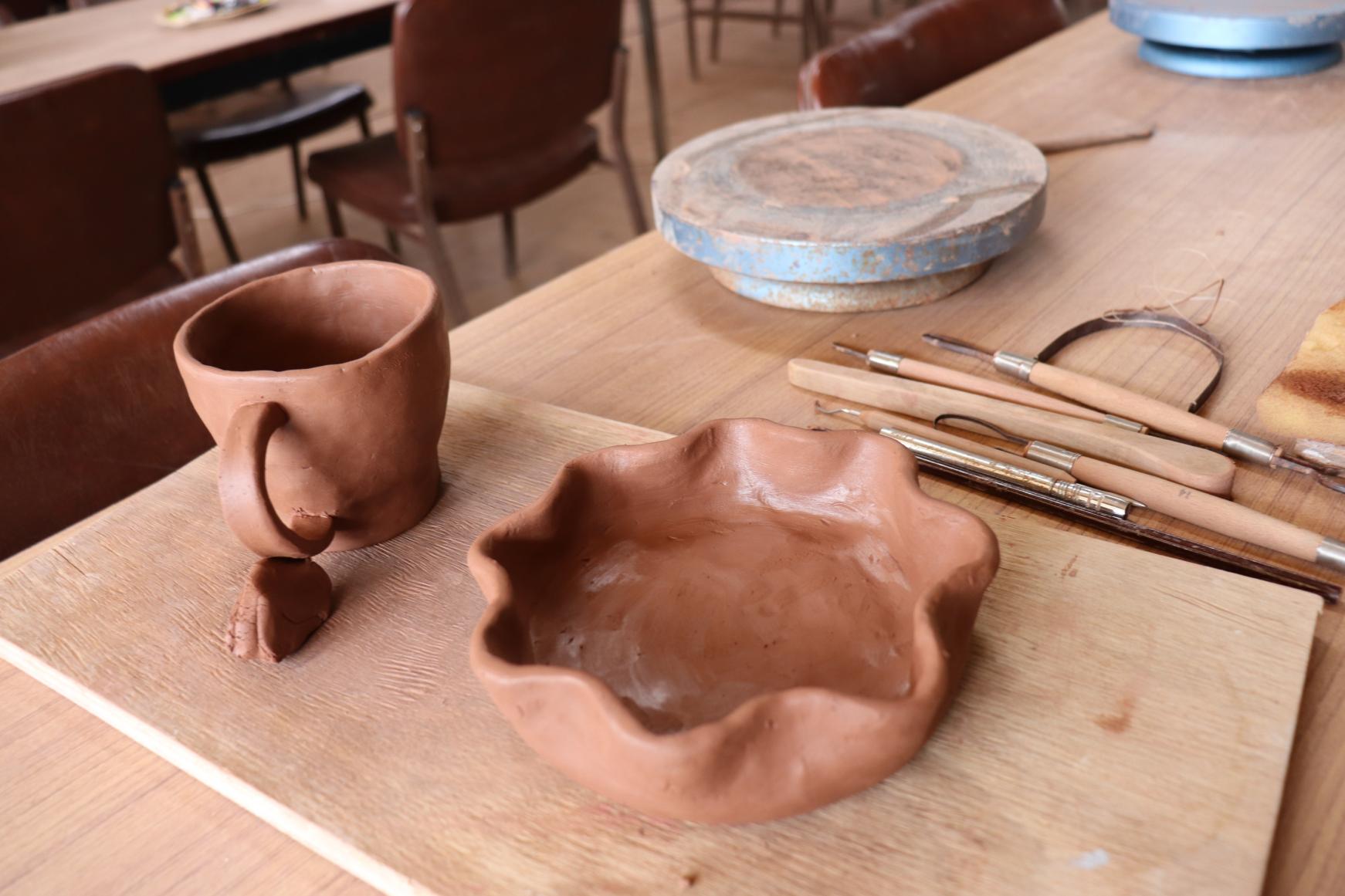 ③	赤土でオリジナル食器作り体験-4