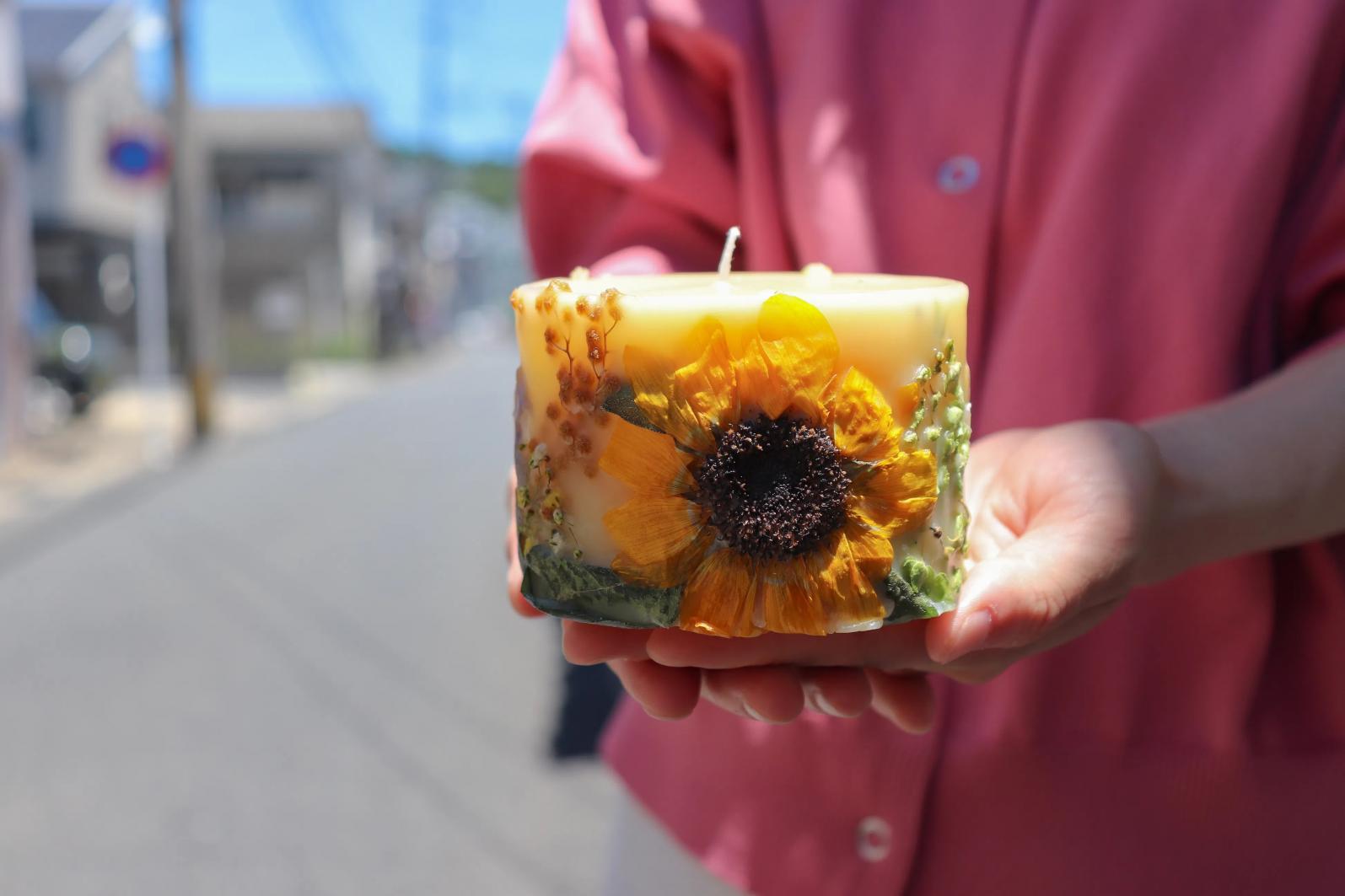 【海風旅。Experience】長崎の花を灯りに閉じ込めて。ドライフラワーで作る「ボタニカルキャンドル」体験（ティータイム付）-0